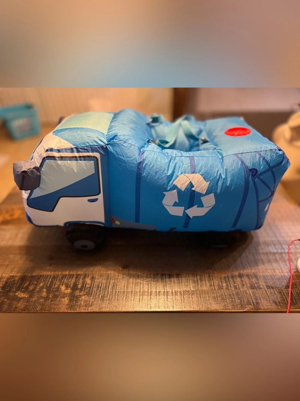 Toddler Inflatable Garbage Truck Costume Blue 3D Car Costume